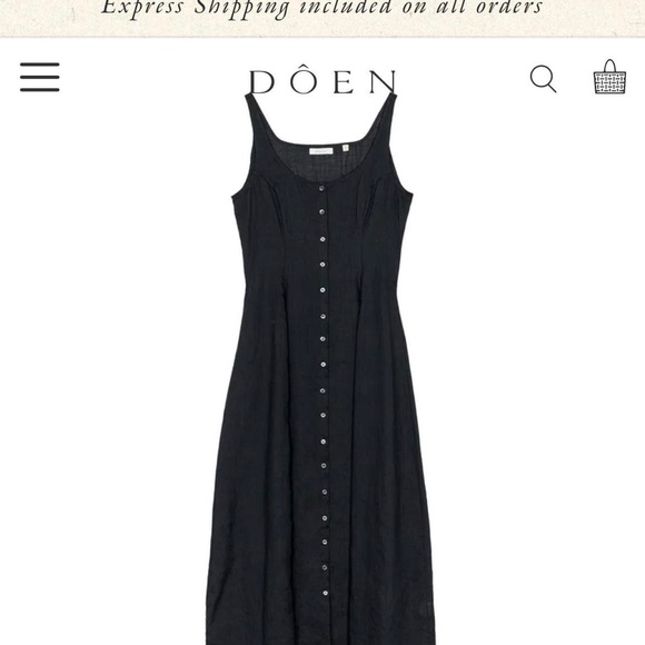 Doen Black Lantana Button Up Maxi Dress XS - Picture 2 of 9